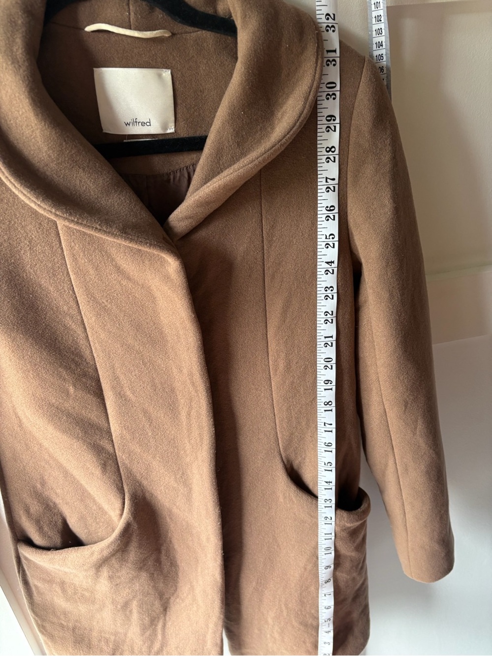 Wilfred Aritzia Wool Cashmere Blend Cocoon Coat Camel Brown XS - Picture 5 of 10